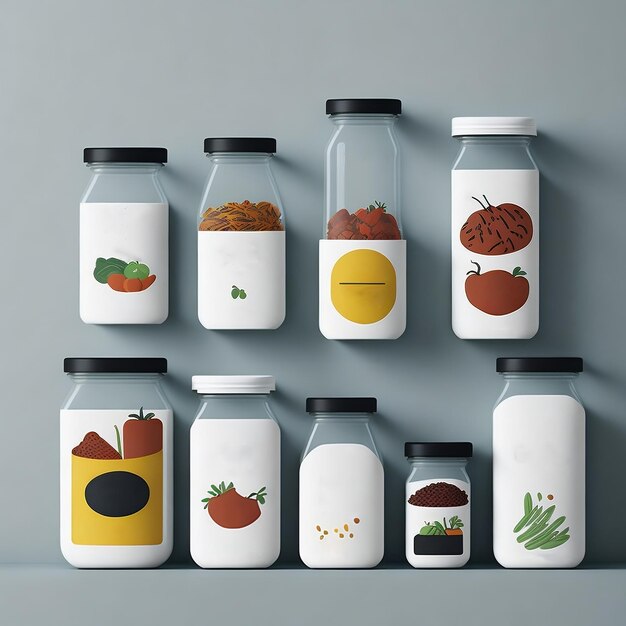 Photo illustration of jars mockup