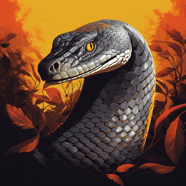 Foto illustrazione di un serpente cobra re