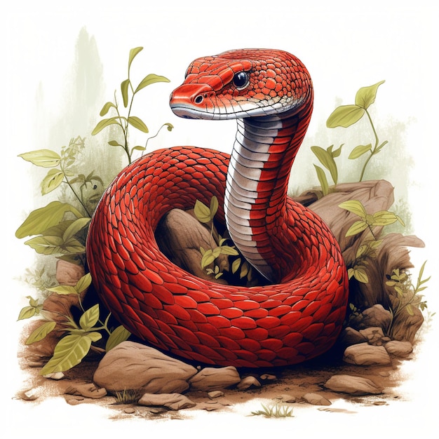 Foto illustrazione di un serpente cobra re