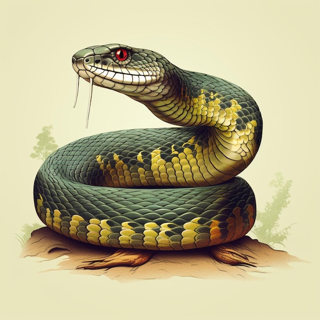 illustration of a king cobra snake