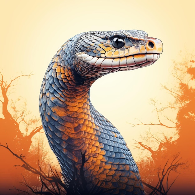 illustration of a king cobra snake