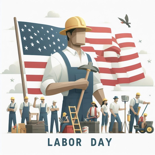 노동의 날을 위한 일러스트레이션 미국 7