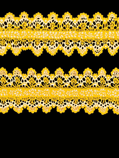 Photo illustration lace border in yellow