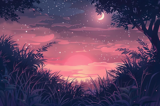 イラスト 背景の景色 ベクトル アニメ