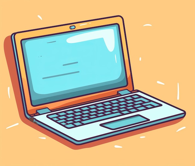 An illustration of a laptop with the word laptop on it