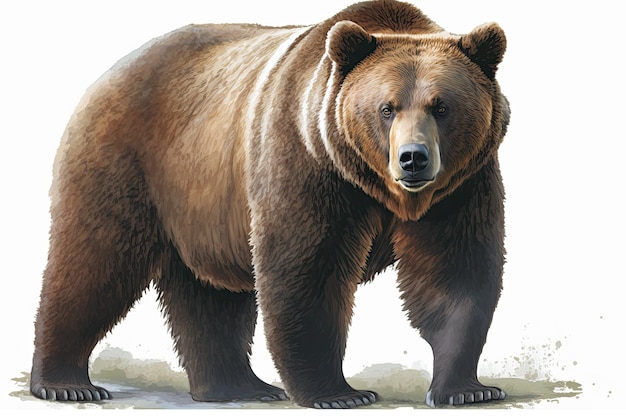 Иллюстрация большого бурого медведя