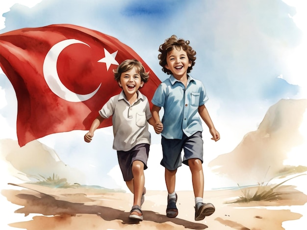 Photo illustration large turkish flag