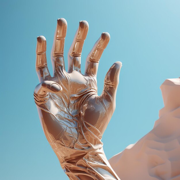 Photo illustration of a left hand reaching out of the palm of his hand