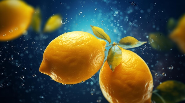 Illustration of a lemons with water splashing out of it