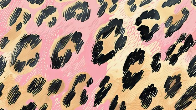 Photo illustration of leopard print black and green closeup on surface