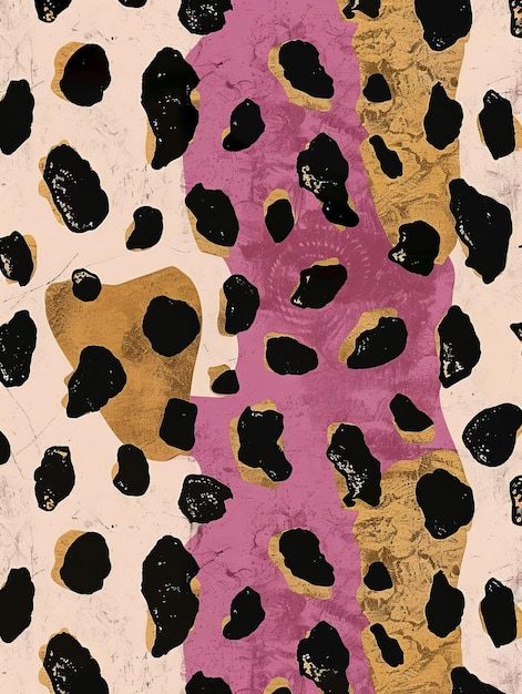Photo illustration of leopard print black and green closeup on surface