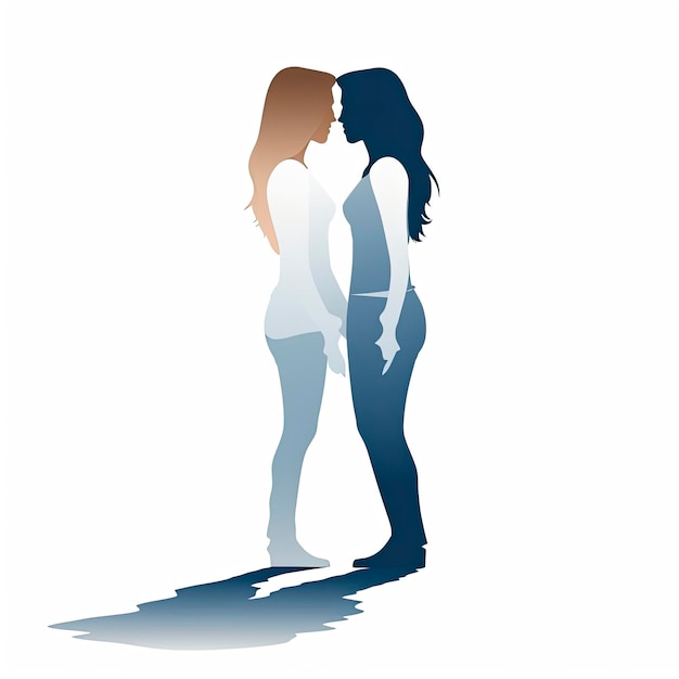 Photo illustration of an lgbt couple lesbian couple