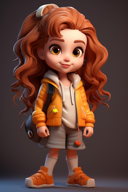 an illustration of a little girl with long red hair