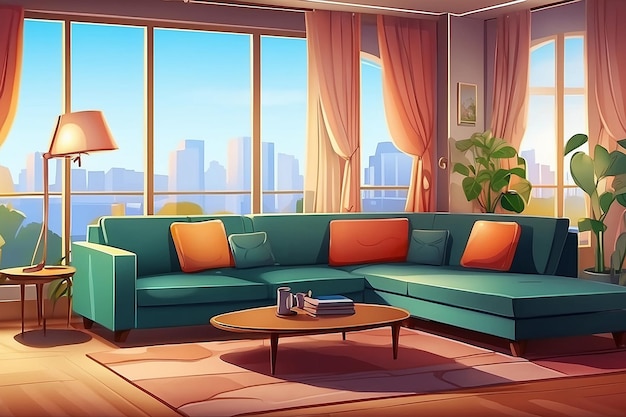 Illustration of the living room interior