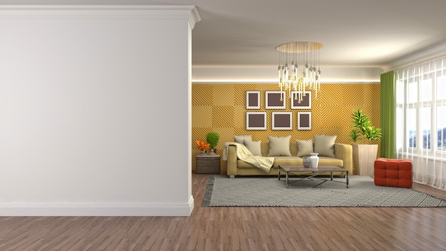 Illustration of the living room interior