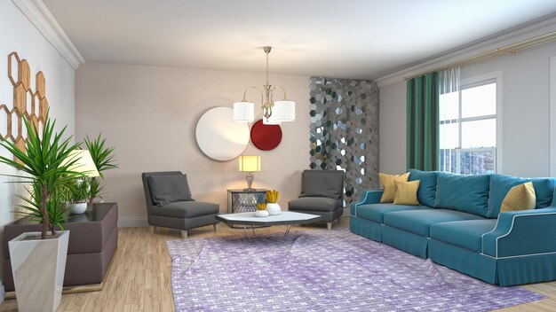 Illustration of the living room interior