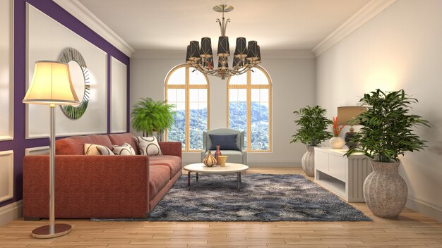 Illustration of the living room interior