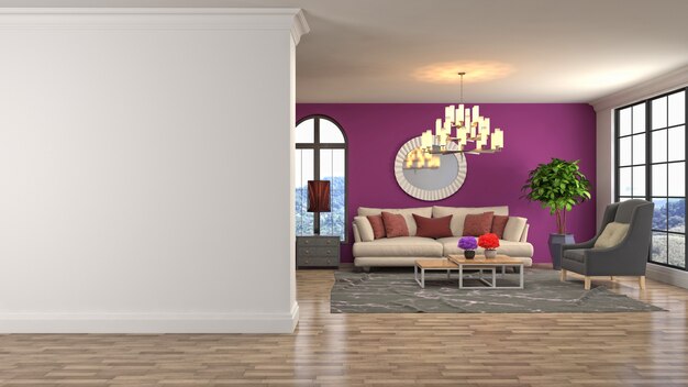 Illustration of the living room interior