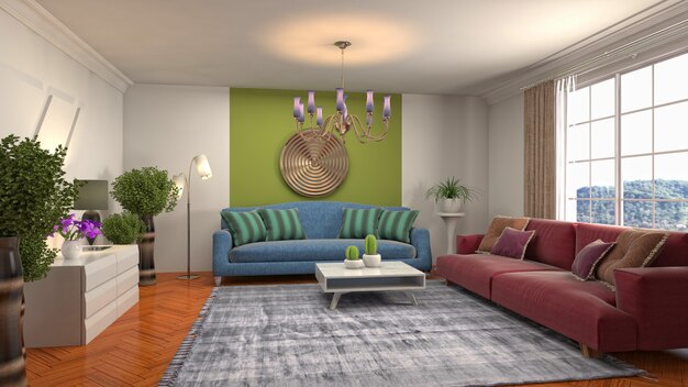 Illustration of the living room interior