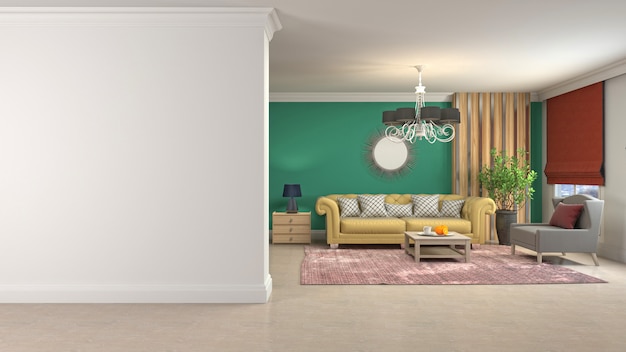 Illustration of the living room interior