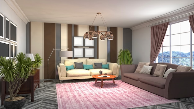 Photo illustration of the living room interior