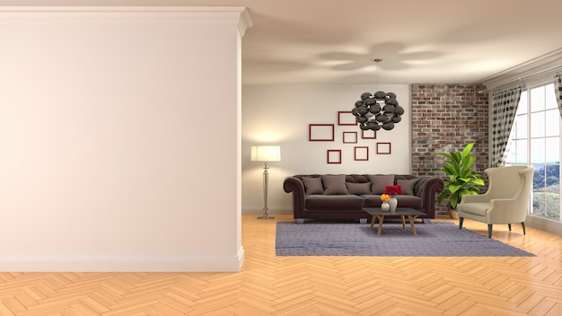 Illustration of the living room interior