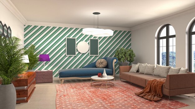 Illustration of the living room interior