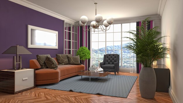 Illustration of the living room interior