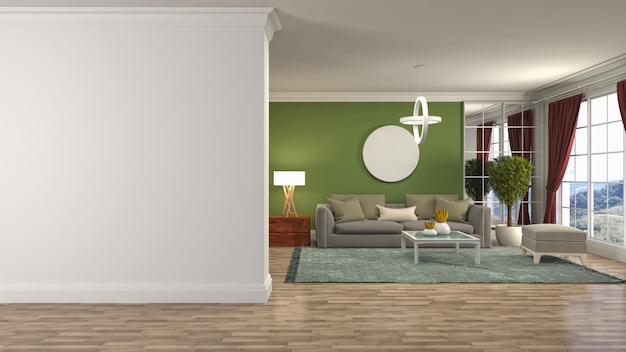 Illustration of the living room interior