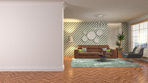 Illustration of the living room interior