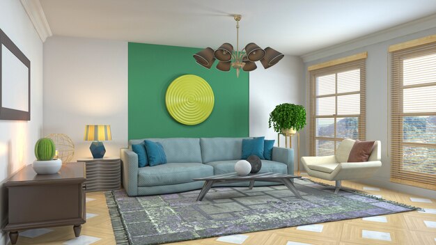 Illustration of the living room interior