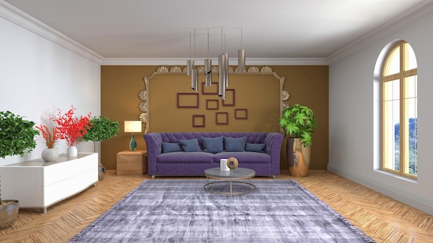 Illustration of the living room interior