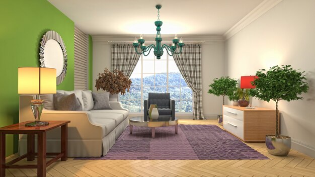 Illustration of the living room interior