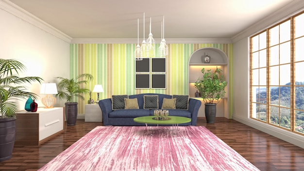 Illustration of the living room interior