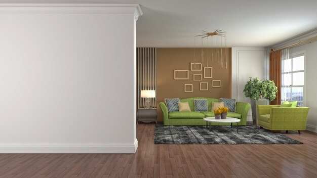 Illustration of the living room interior