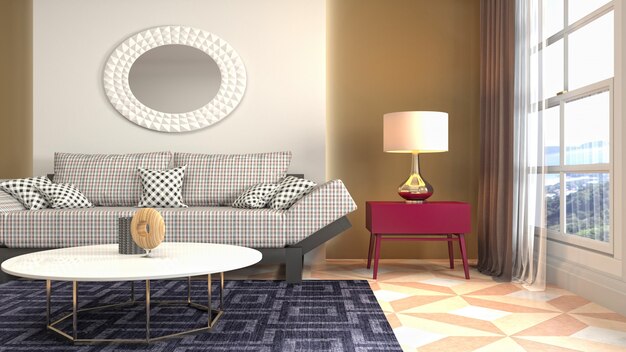 Illustration of the living room interior