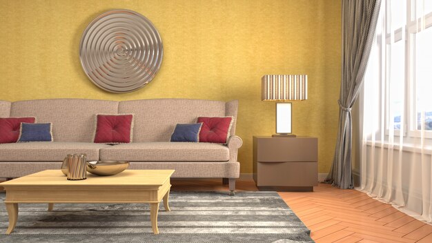 Photo illustration of the living room interior