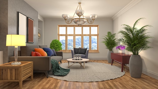 Illustration of the living room interior