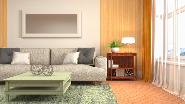 Illustration of the living room interior