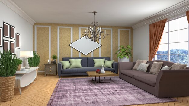 Illustration of the living room interior