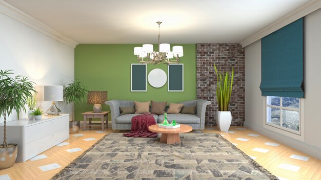 Illustration of the living room interior