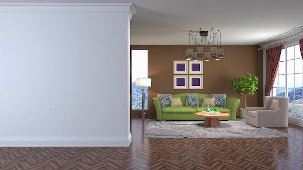 Illustration of the living room interior