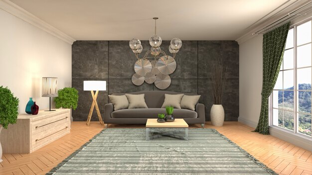 Illustration of the living room interior