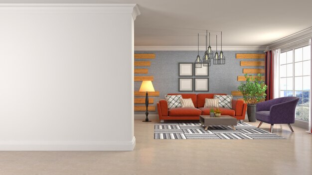 Illustration of the living room interior