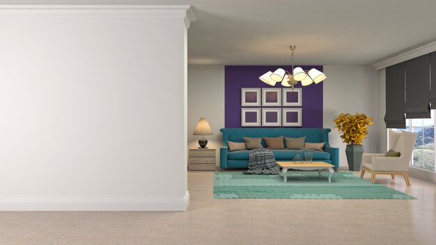 Illustration of the living room interior