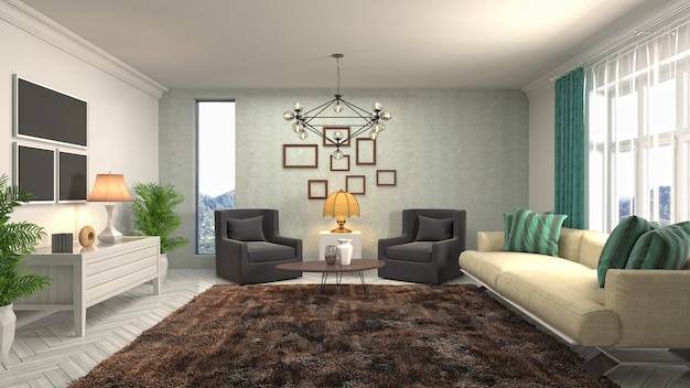 Illustration of the living room interior