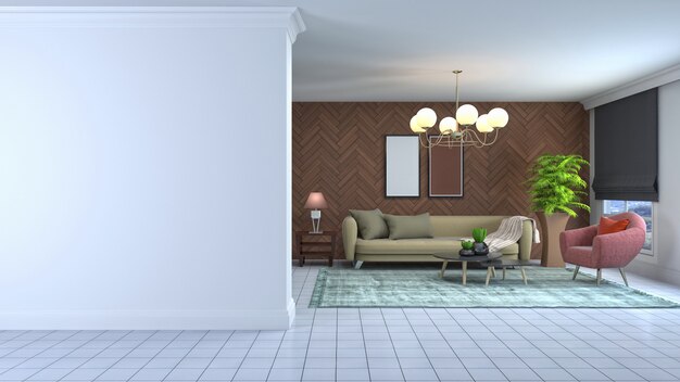 Illustration of the living room interior