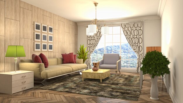 Illustration of the living room interior