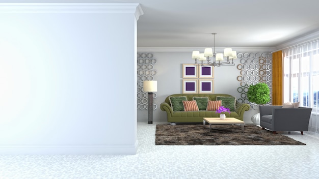 Illustration of the living room interior