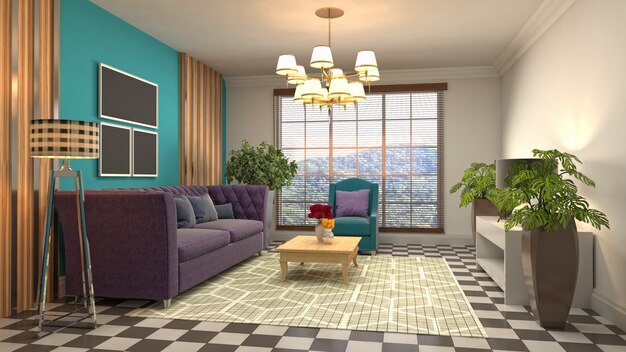 Illustration of the living room interior